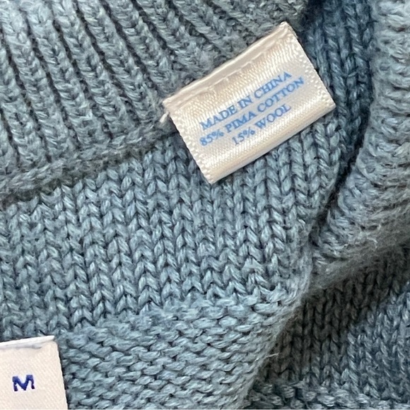 Southern Tide Pima Cotton Wool Sweater Nautical Blue Medium - Picture 6 of 6